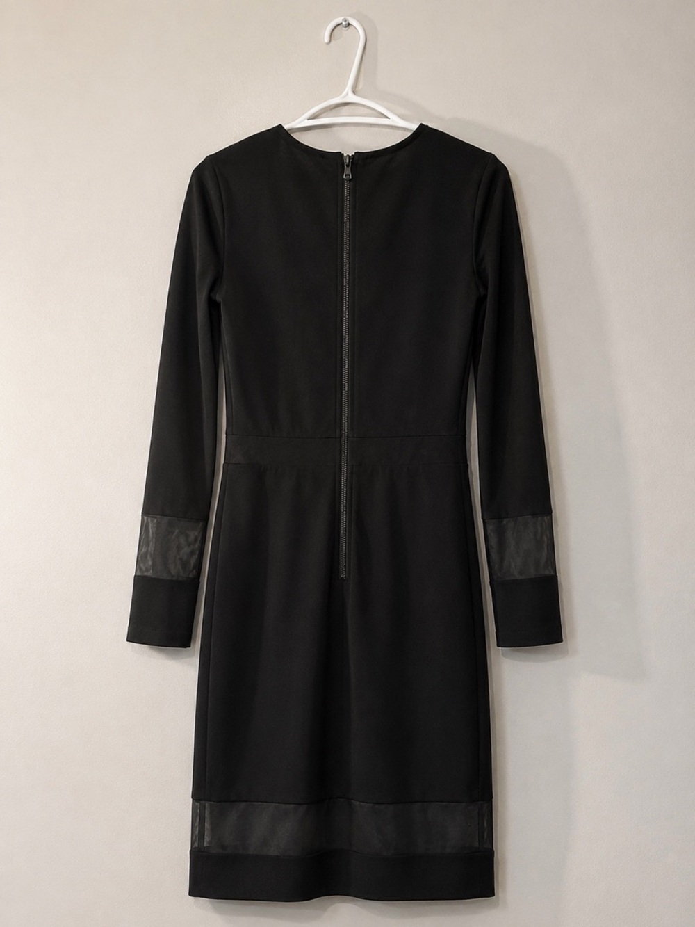 ALICE + OLIVIA Madie Black Mesh Panel Mini Dress Size 8 - Picture 5 of 10